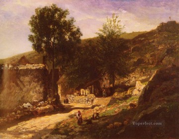 Entree De Village Barbizon Charles Francois Daubigny Pinturas al óleo
